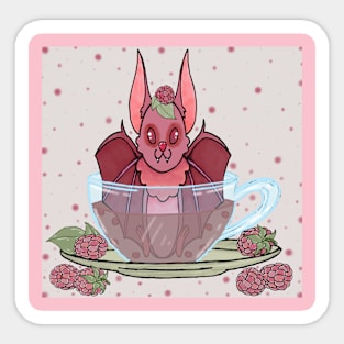 Raspberry Tea Bat Sticker